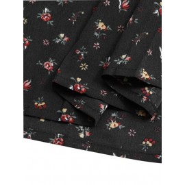 Floral Print Long Sleeves V-neck Casual Dress For Women