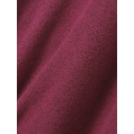 Solid V-neck Long Sleeve Casual Dress For Women