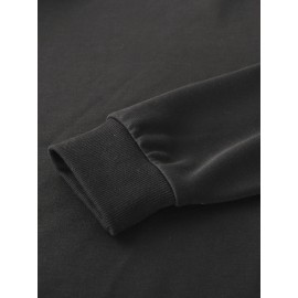 Mens Chinese Crane Print Crew Neck Pullover Sweatshirts Winter