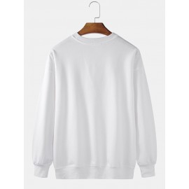 Mens 3D Cat Print Crew Neck Casual Pullover Sweatshirts