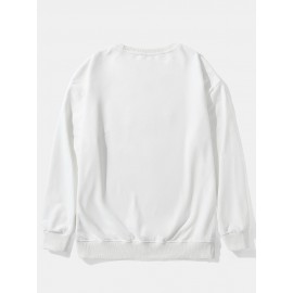 Mens Dragonfly Ink Painting Print Crew Neck Pullover Sweatshirts Winter